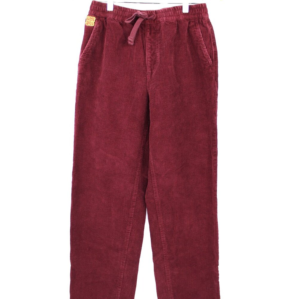 Empyre Wine Pants Size XS Relaxed Fit Corduroy Elastic Waist Drawstring SK8 Y2K